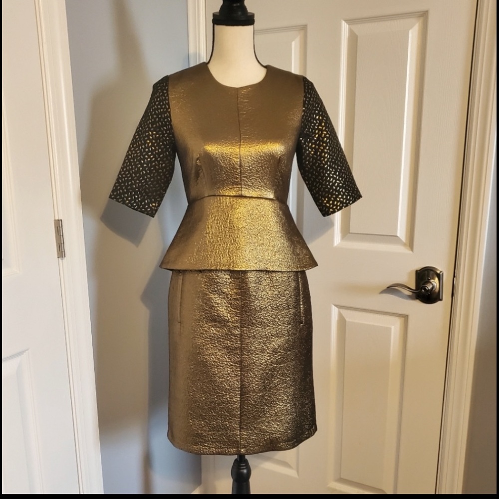 Diane von Furstenberg golden dress